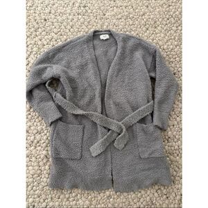 Aerie Cozy Gray Sherpa Belted robe XS